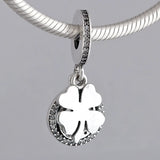 Four-leaf Clover & Horseshoe Lucky Pendant Bead 925 Sterling Silver Charm