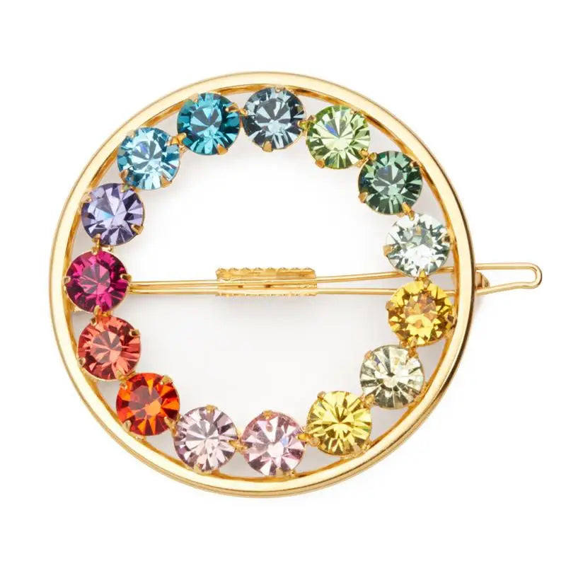 Crystal Circle Barettes French Hair Ornaments