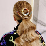 Crystal Circle Barettes French Hair Ornaments