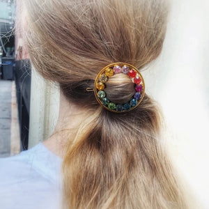 Crystal Circle Barettes French Hair Ornaments