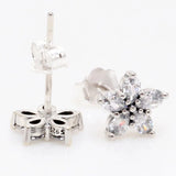 Snowflake Crystal Earring 925 Silver Europe Jewelry