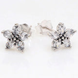 Snowflake Crystal Earring 925 Silver Europe Jewelry