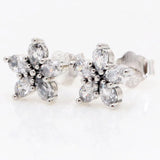 Snowflake Crystal Earring 925 Silver Europe Jewelry