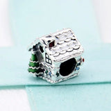 Gingerbread House Home Sweet Heart Beads 925 Sterling Silver Charm