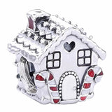 Gingerbread House Home Sweet Heart Beads 925 Sterling Silver Charm