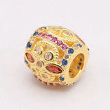 Fresco Flower Crystal Bead 925 Sterling Silver Bracelet DIY