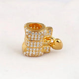 Crystal Heart & Bow Pendant Beads for 925 Silver Bracelet