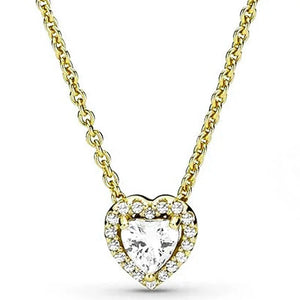 Crystal Heart Necklace 925 Sterling Silver