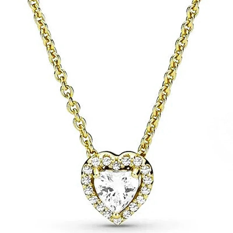 Crystal Heart Necklace 925 Sterling Silver