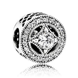 Openwork Loving Circle Love Heart Crystal Bead Charms Fit Europe Bracelet