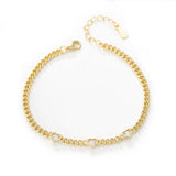 Heart Zircon Bracelet Charms Wedding Solid Jewelry