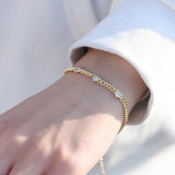 Heart Zircon Bracelet Charms Wedding Solid Jewelry