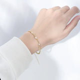 Heart Zircon Bracelet Charms Wedding Solid Jewelry