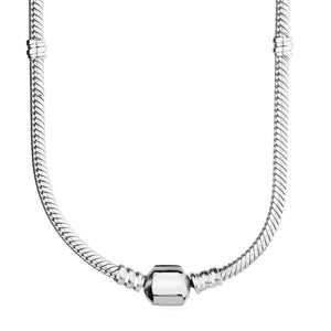 Golden & Silver Lobster Barrel Clasp Snake Chain Necklace