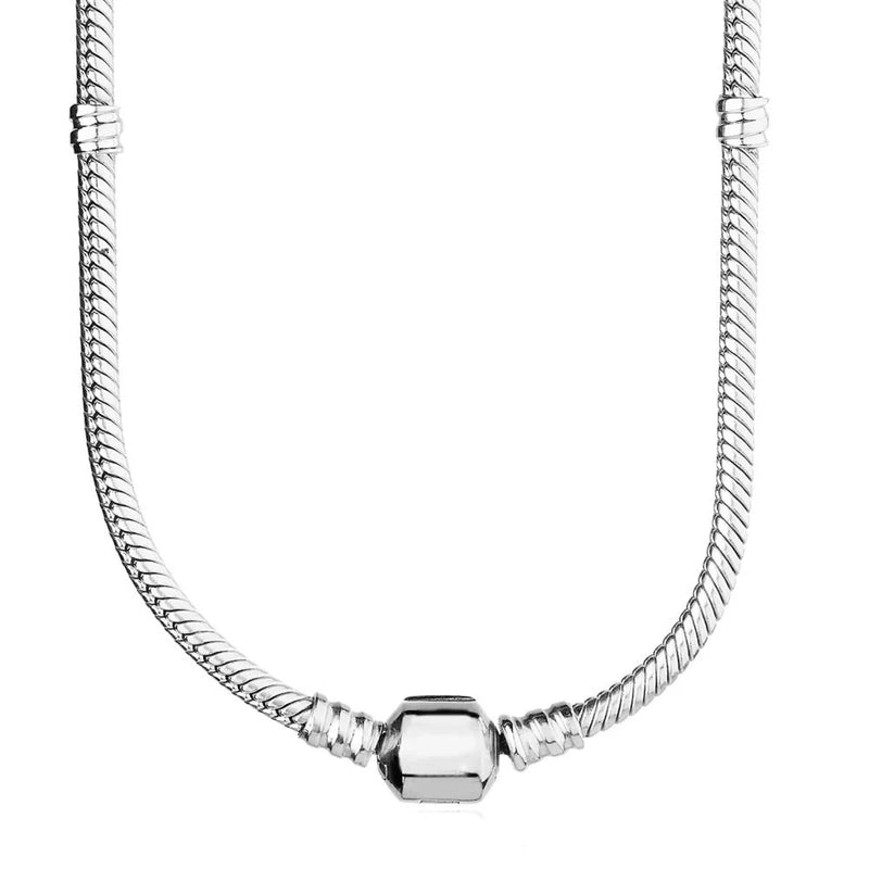 Golden & Silver Lobster Clasp Chain Necklace For 925 Charm Jewelry