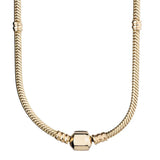 Golden & Silver Lobster Barrel Clasp Snake Chain Necklace