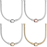 Golden & Silver Lobster Barrel Clasp Snake Chain Necklace
