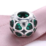 Lucky Clover Crystal Beads 925 Silver Charm Bracelet DIY Jewelry