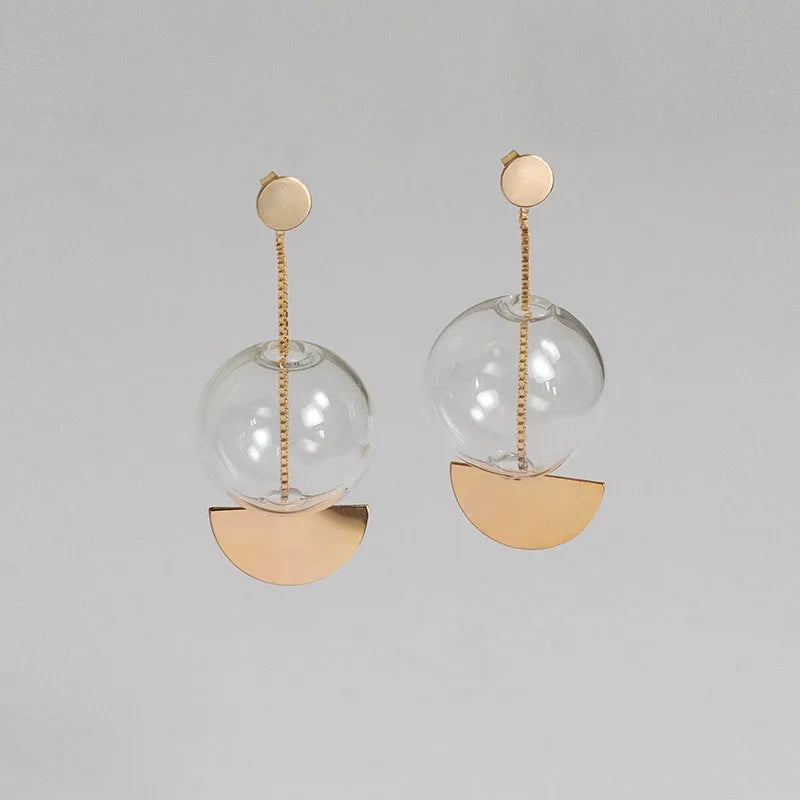 Hand Blown Glass Drop Earrings Unique Dangle Earrings for Women