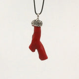 Natural Red Coral Branch Pendant for Formal Party