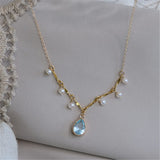 Water Drop Pendant Pearl Necklace Romantic Gift