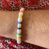Pearl Beaded Bracelet with Ring Buckle Lock