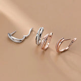 S925 Sterling Silver Diamond Layered Earrings