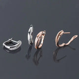 S925 Sterling Silver Diamond Layered Earrings