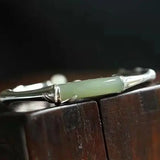 925 Sterling Silver Bamboo Hetian Jade Bracelet for Mom & Girlfriend