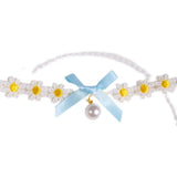 Summer Daisy Lace Pearl Pendant Choker Necklace