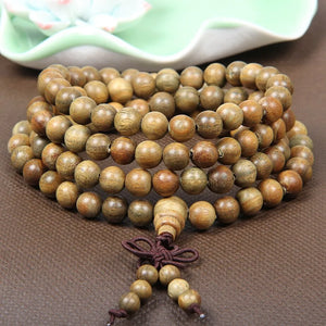 Handwork Green Sandalwood Beads Multilayer Bracelet 6mm 108 Buddha Bracelets