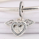 Heart & Angel Wings Spread Your Wings And Fly Pendant Beads