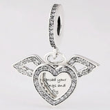 Heart & Angel Wings Spread Your Wings And Fly Pendant Beads
