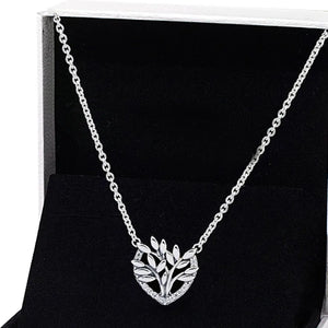 Heart Family Tree Crystal Necklace 925 Sterling Silver Women Wedding Gift