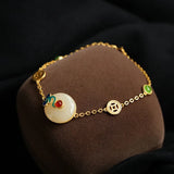 Hetian Jadeite Copper Coin Bracelet & Silver Jewelry