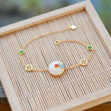 Hetian Jadeite Copper Coin Bracelet & Silver Jewelry
