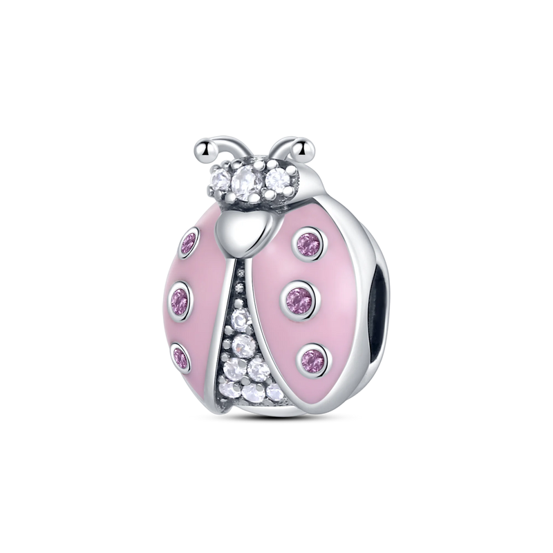 Insect Dangle Charm Silver Butterfly Dragonfly Ladybug Beads Bracelet