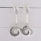 925 Silver Interlocking Circle Openwork Heart Studs Earrings Women Wedding Gift