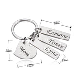Customized Keychain for Mom with Children's Names - Personalized Gift for Mother