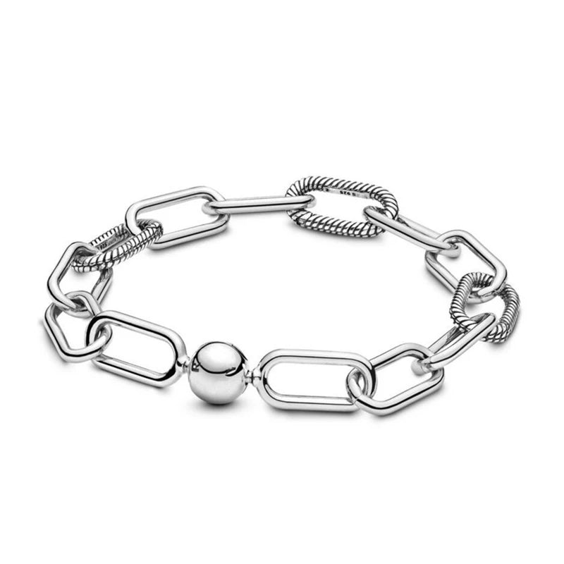 925 Sterling Silver Knotted Bracelet for Women Beadwork DIY European Beads