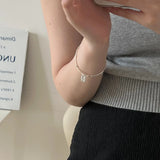 Square Shape Letter 92.5 Sterling Silver Bracelet Fine Jewelry