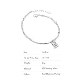 Square Shape Letter 92.5 Sterling Silver Bracelet Fine Jewelry