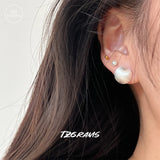 925 Sterling Silver Semicircular Sphere Earrings