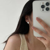 925 Sterling Silver Semicircular Sphere Earrings
