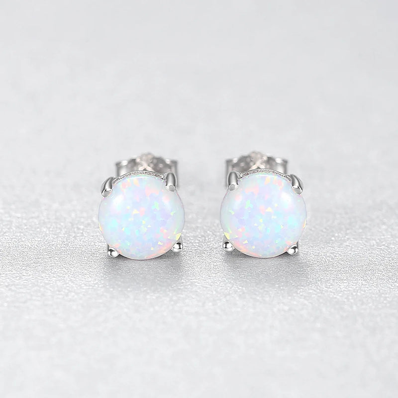 Opal Drop Earrings S925 Sterling Silver Plated Unique Fine Jewelry Gift