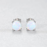 Opal Drop Earrings S925 Sterling Silver Plated Unique Fine Jewelry Gift