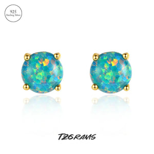 Opal Drop Earrings S925 Sterling Silver Plated Unique Fine Jewelry Gift