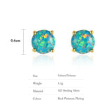 Opal Drop Earrings S925 Sterling Silver Plated Unique Fine Jewelry Gift