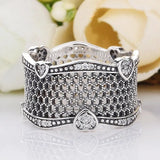 Crystal Lace of Love Rings 925 Sterling Silver Wedding Party Gift