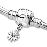 Daisy Flower Butterfly Meadow Clasp 925 Silver Bracelet Charm